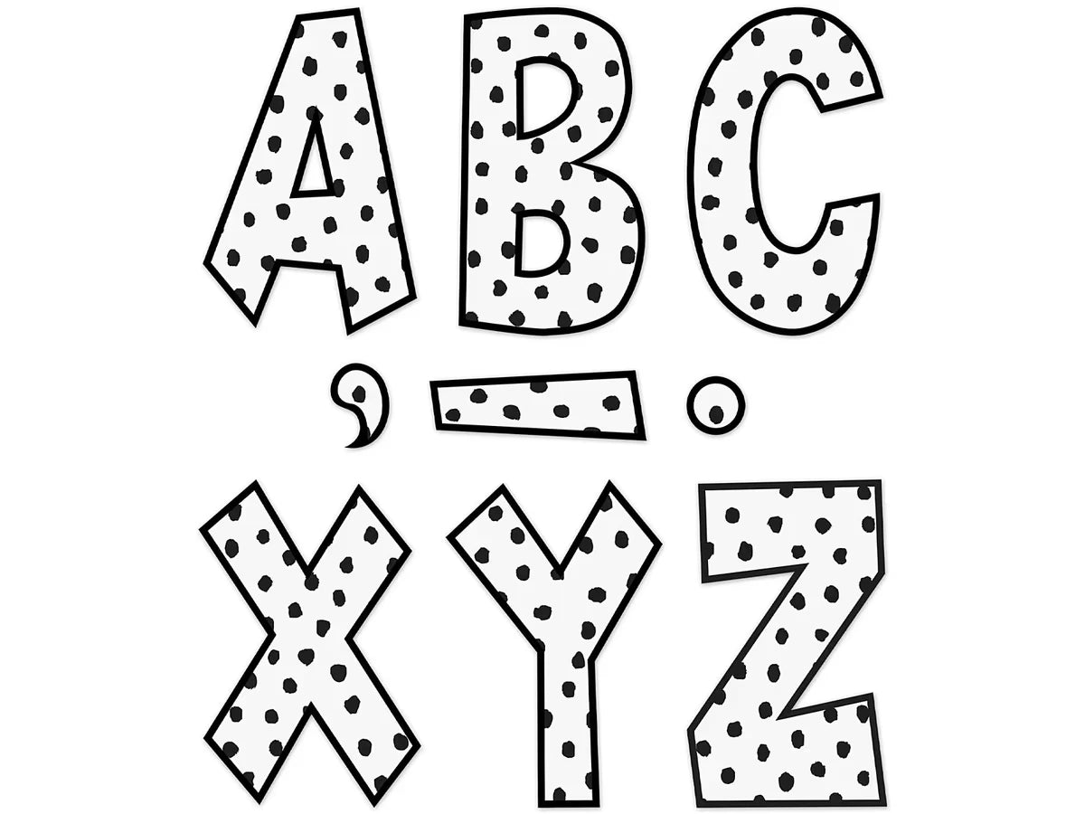 Black Painted Dot 7" Punch-Out Letters - US 1479