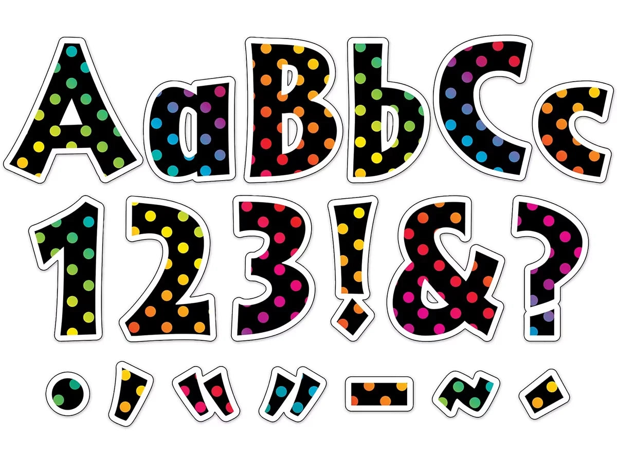 Rainbow Polka Dot 4" Punch-Out Letters - US 6815