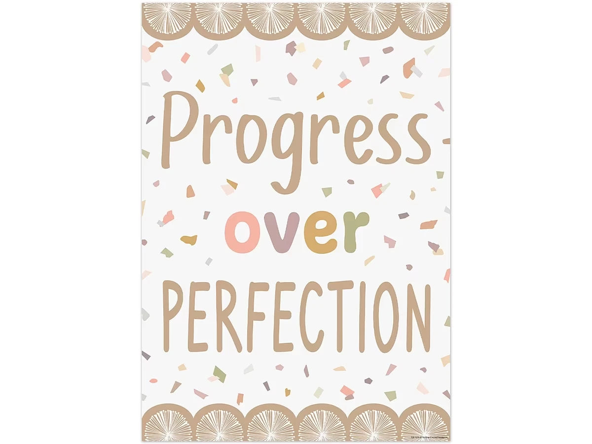 Terrazzo Tones Progress Over Perfection Poster - US 9107