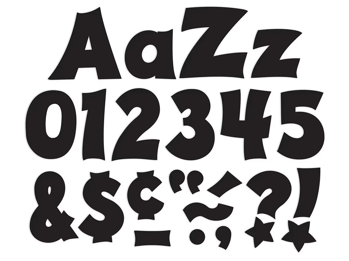 Black Spanish/English 4" Punch-Out Letters - US 4055