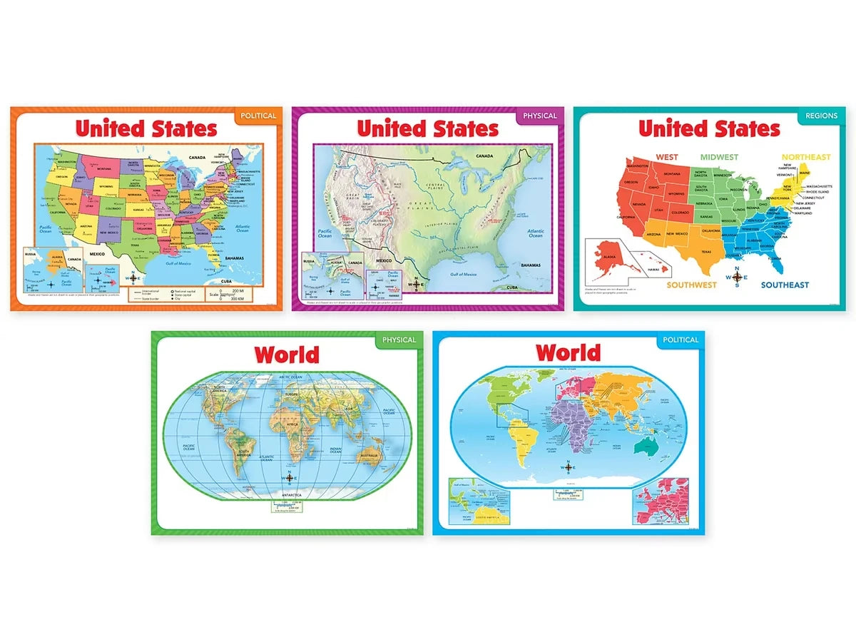 Teaching Maps Bulletin Board Set - US 3466