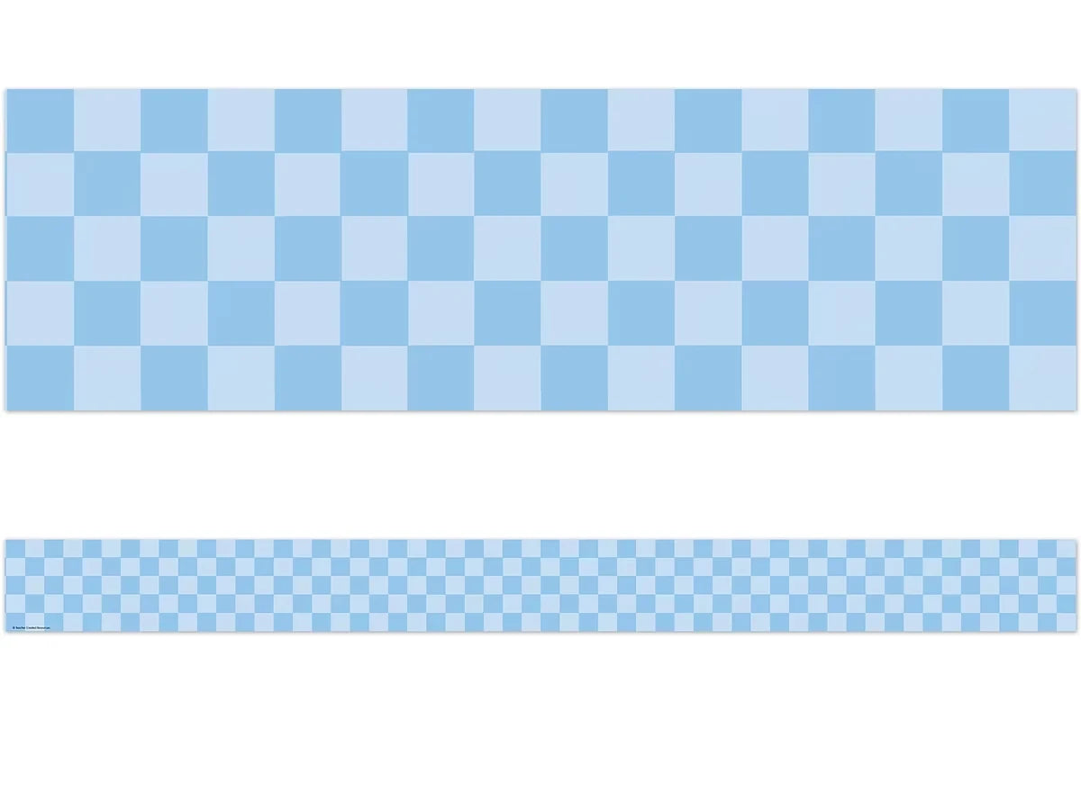Cool for School Blue Checkered Border - US 7330
