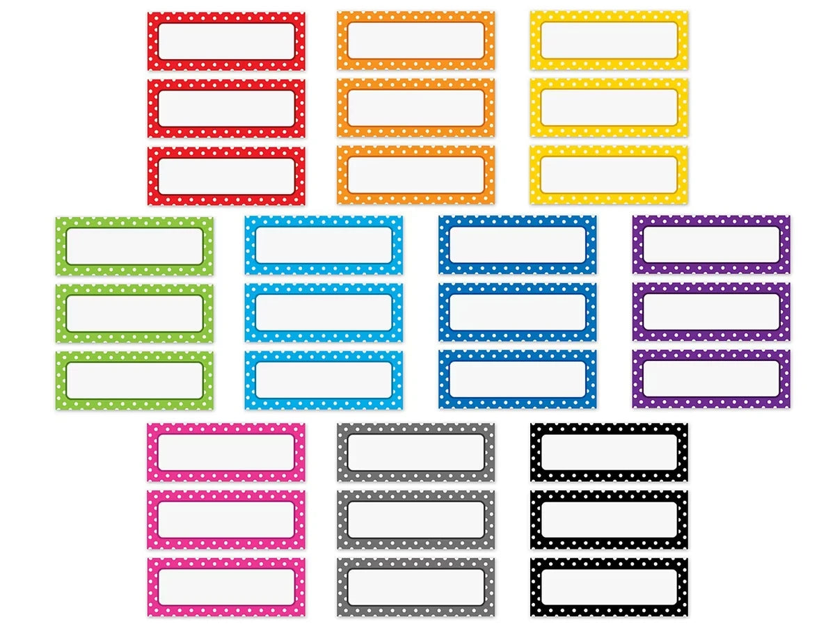 Polka Dot Magnetic Write & Wipe Labels - US 7865