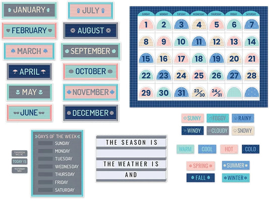 Calm & Cool Calendar Bulletin Board Set - US 8645