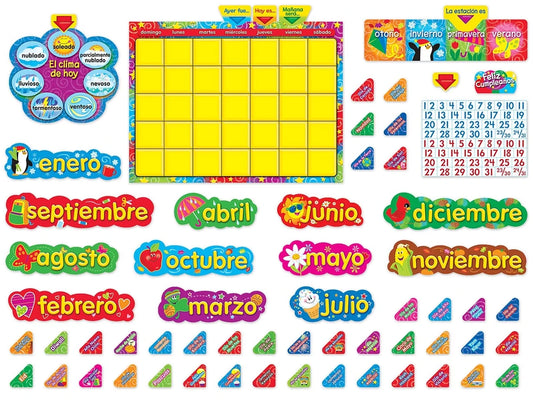 Spanish Write & Wipe Calendar Bulletin Board Set - US 8388