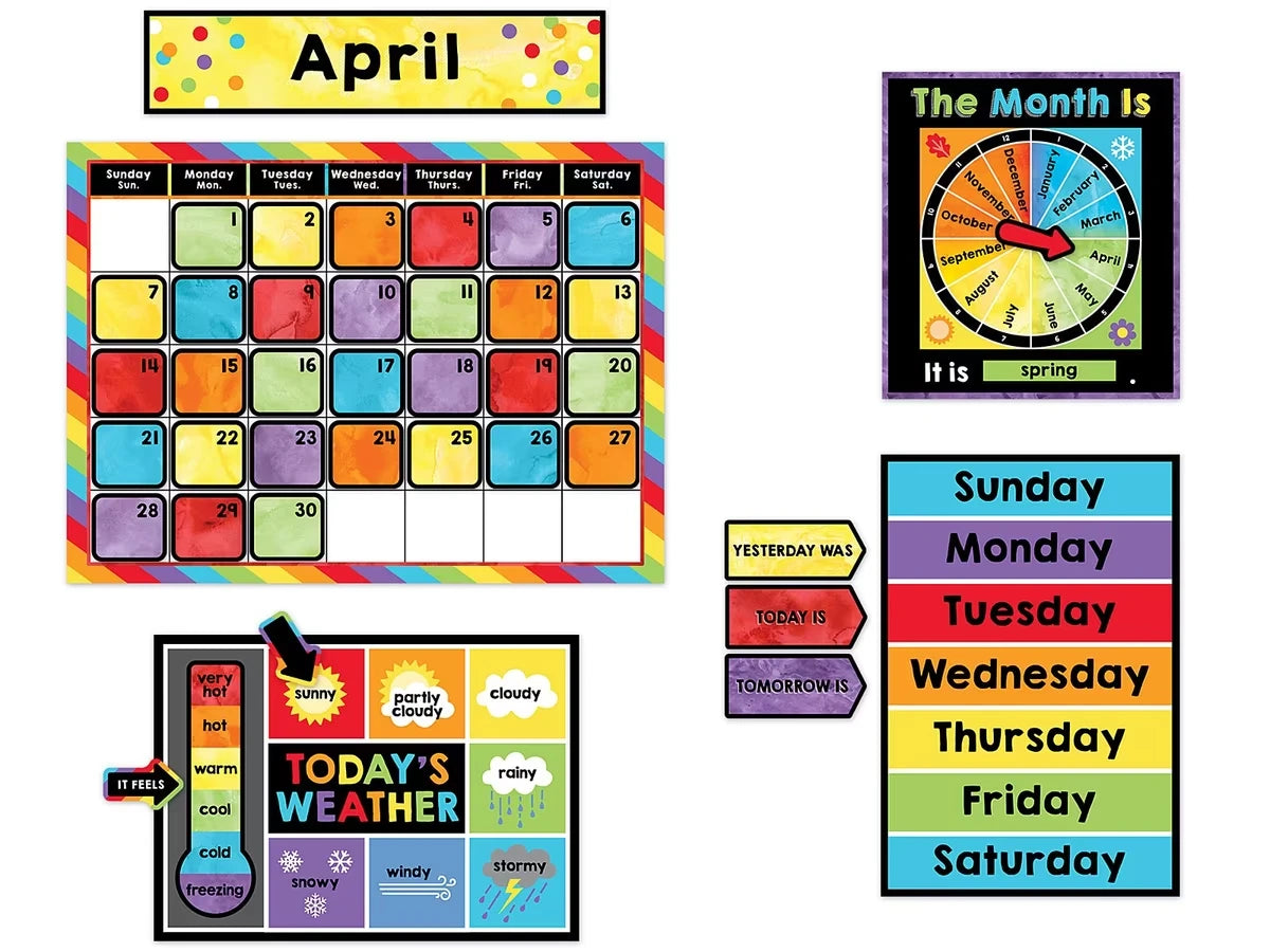 Celebrate Learning Calendar Bulletin Board Set - US 5617