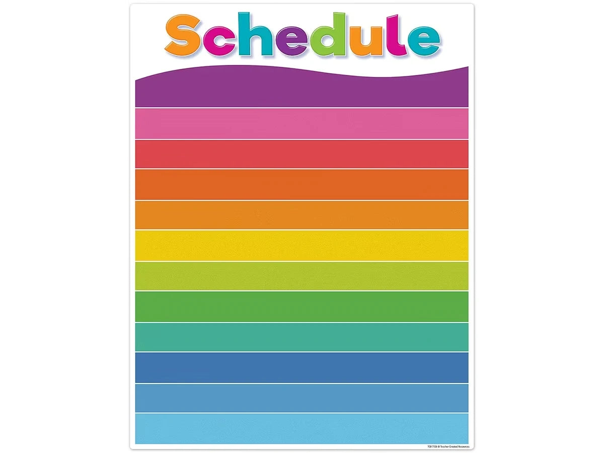 Colorful Classroom Write & Wipe Schedule Poster - US 9811