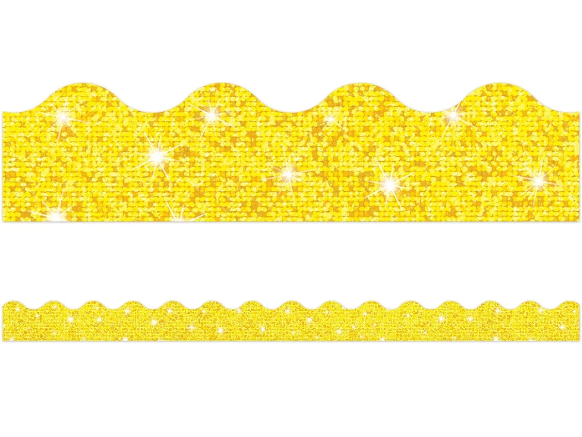 Yellow Sparkle Scalloped Border - US 5812