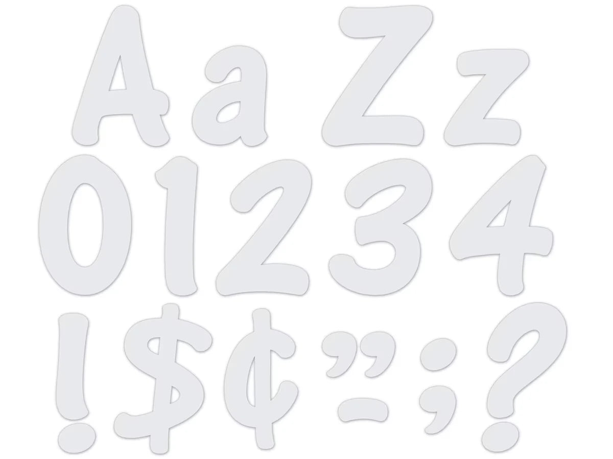 White 4" Self-Adhesive Punch-Out Letters - US 3646
