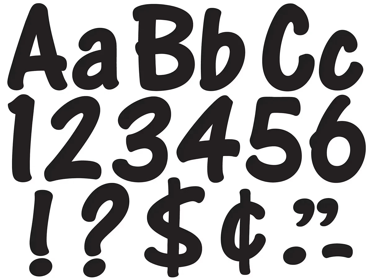 Black 4" Self-Adhesive Punch-Out Letters - US 1398