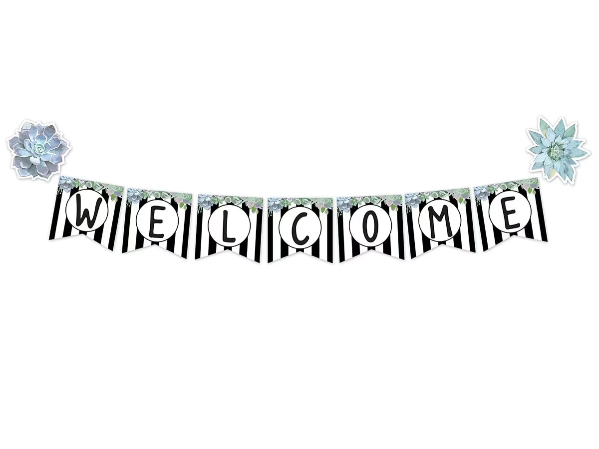Simply Stylish Welcome Pennant Bulletin Board Set - US 2522