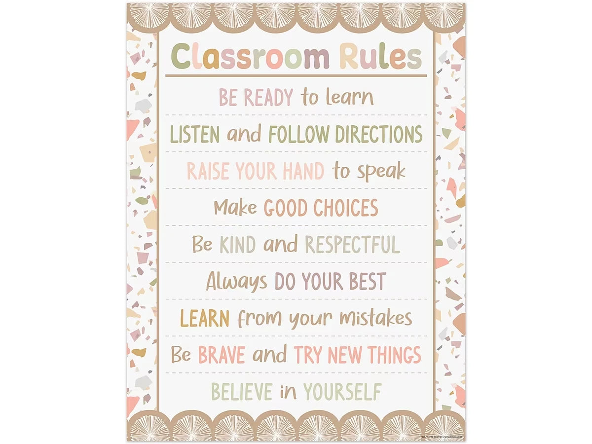 Terrazzo Tones Classroom Rules Poster - US 1093