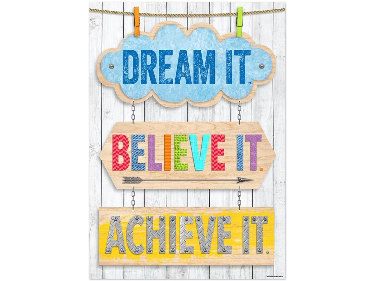 Upcycle-Style Dream, Believe, Achieve Poster - US 8062
