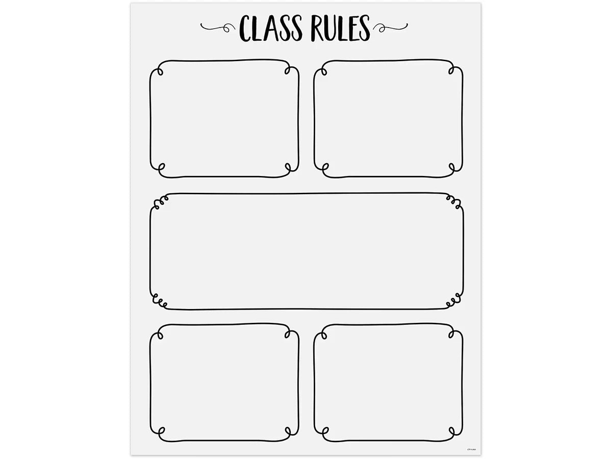 Black & White Classroom Rules Poster - US 3904