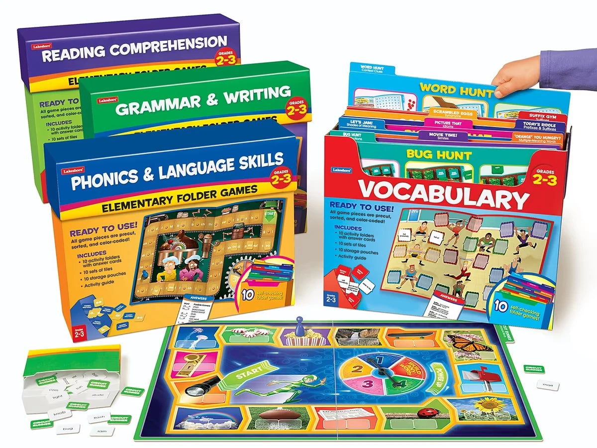 Reading & Writing Skills Folder Game Libraries - Gr. 2-3 - Complete Set - US 5049