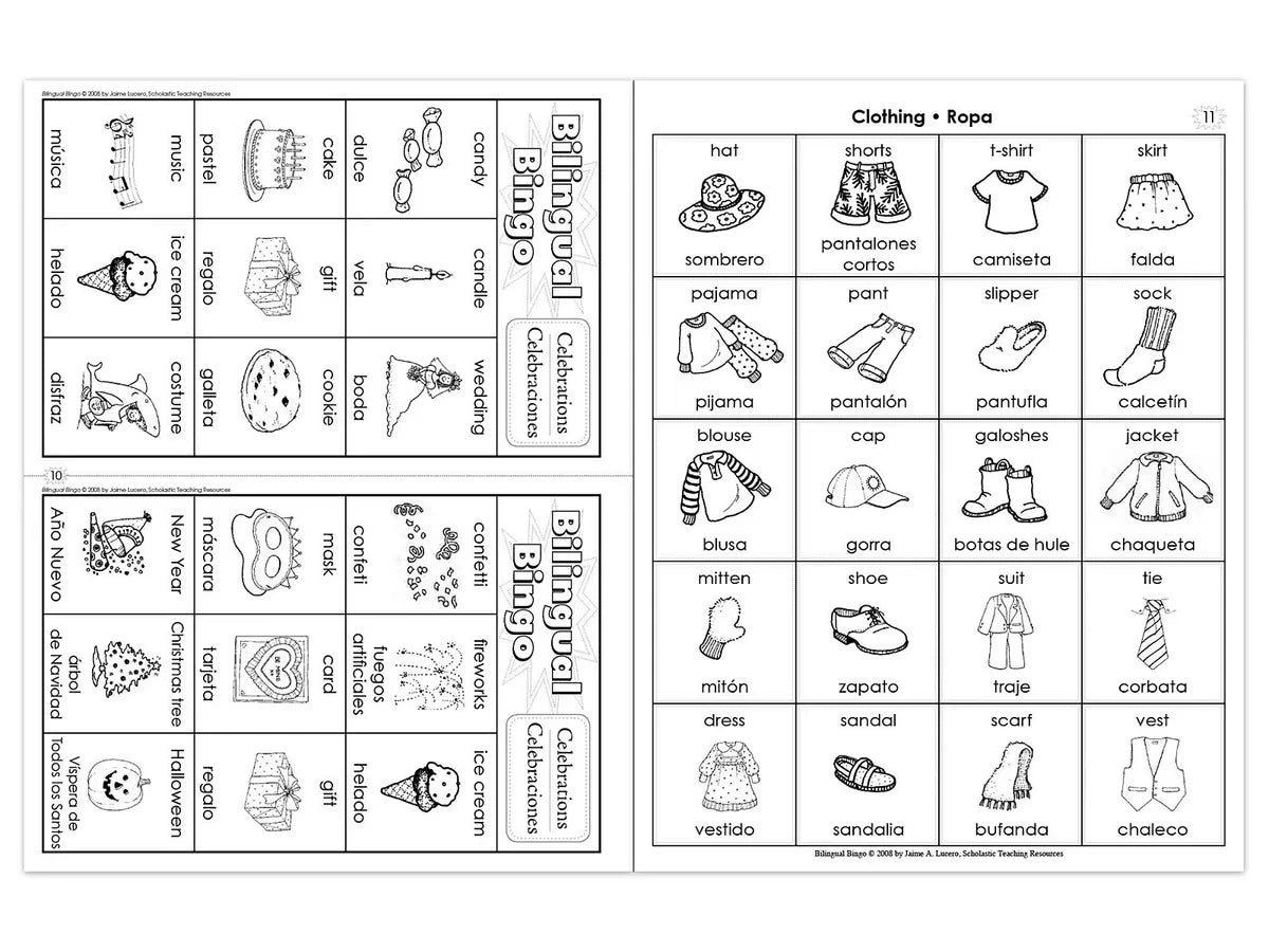 Bilingual Bingo Workbook - US 4958