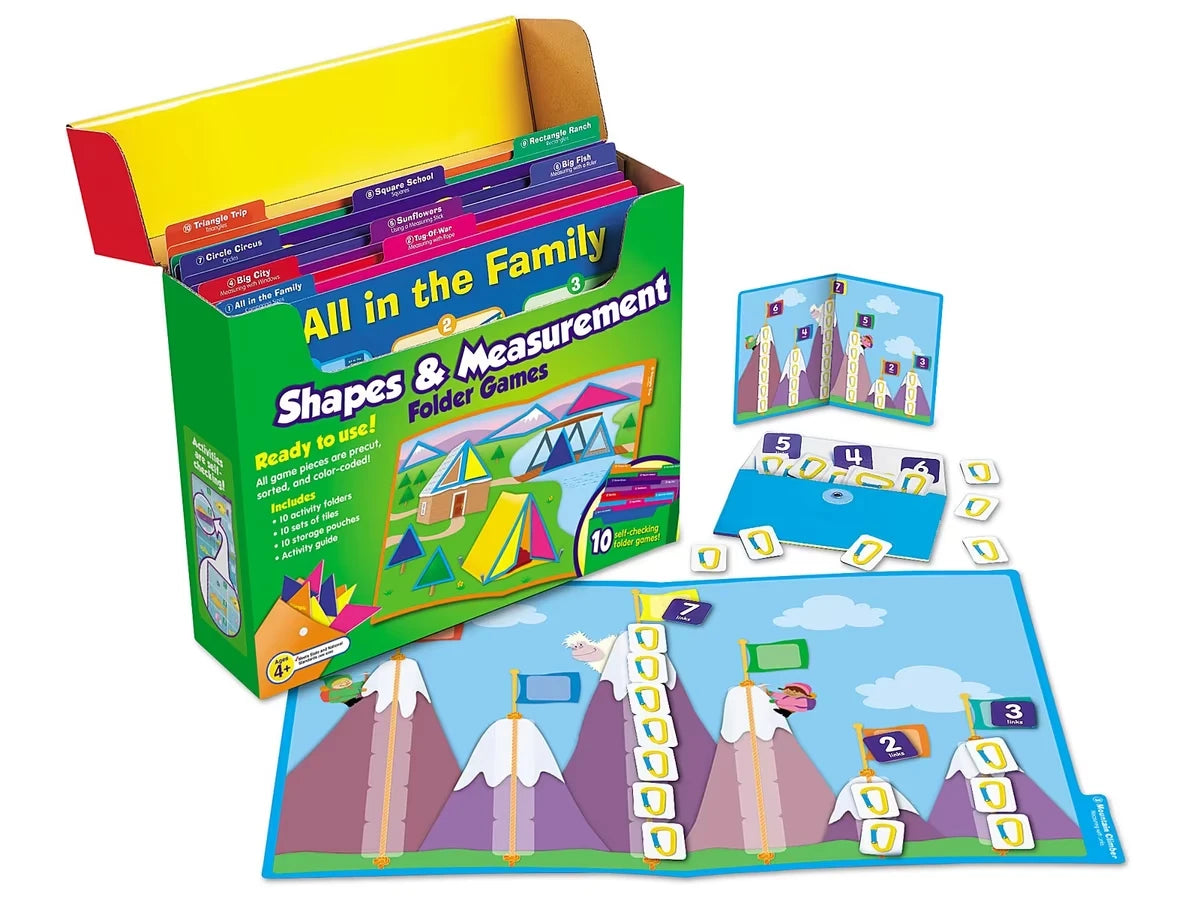 Shapes & Measurement Folder Game Library - Pre K-K - US 7105
