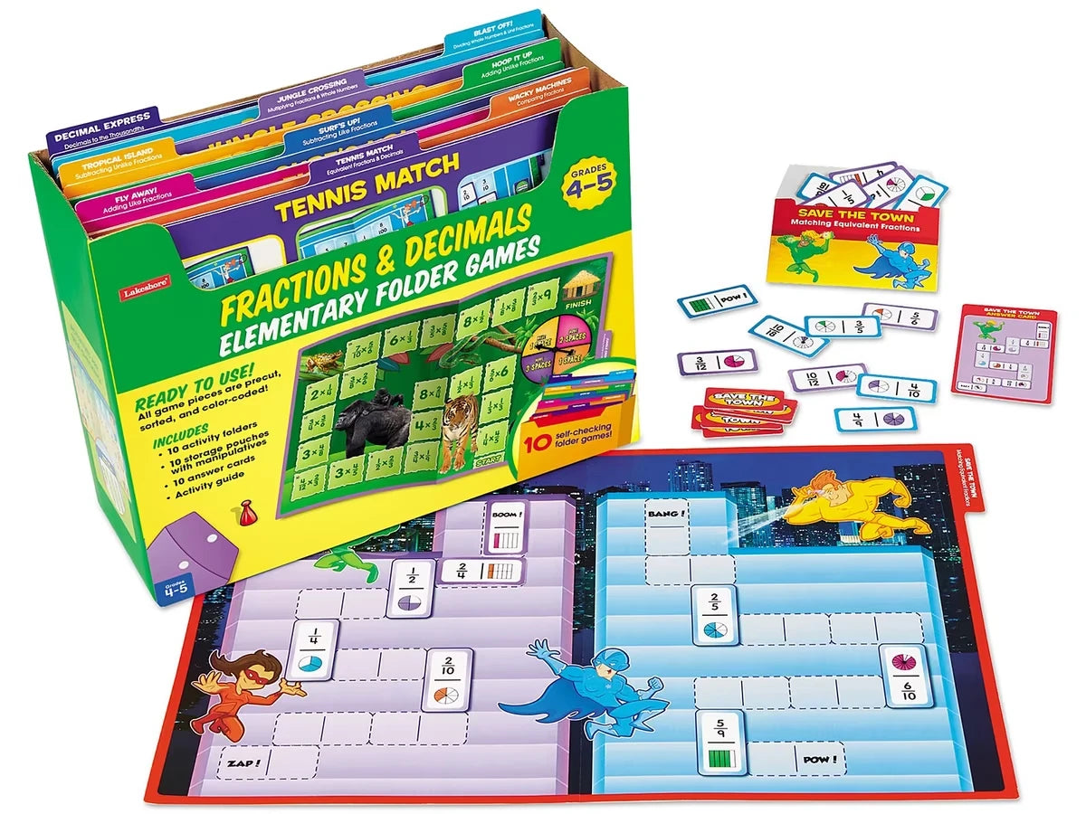 Fractions & Decimals Folder Game Library - Gr. 4-5 - US 9872