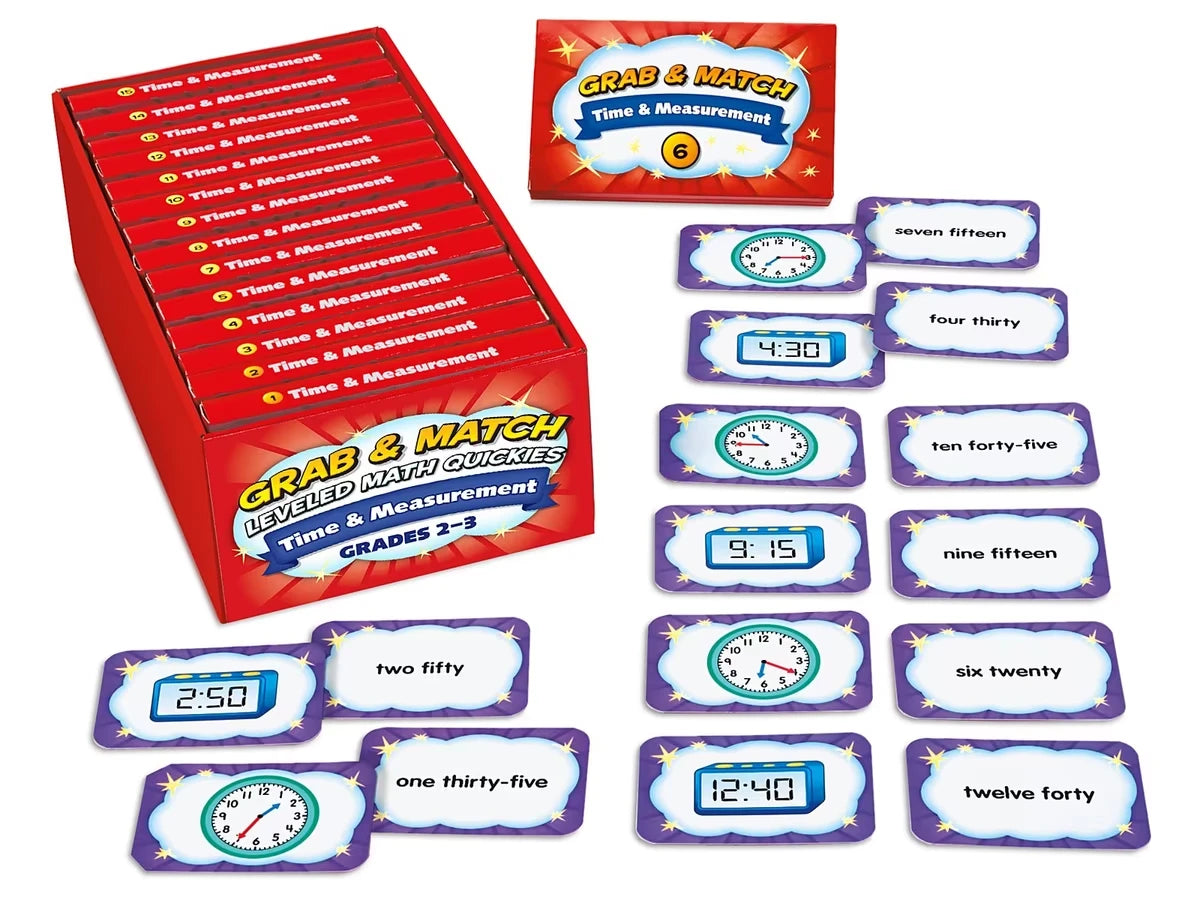 Grab & Match Leveled Time & Measurement Quickies - Gr. 2-3 - US 1874