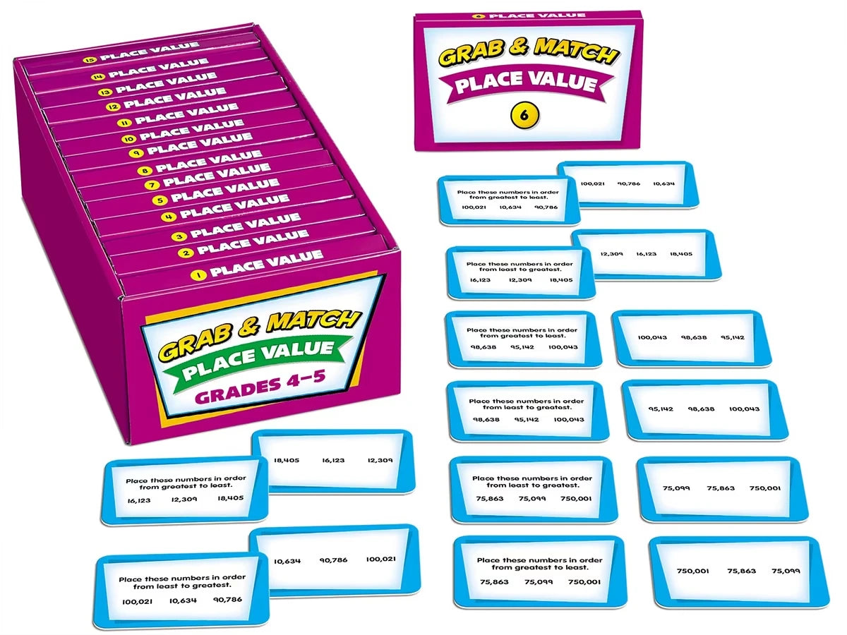 Grab & Match Leveled Place Value Quickies - Gr. 4-5 - US 7205