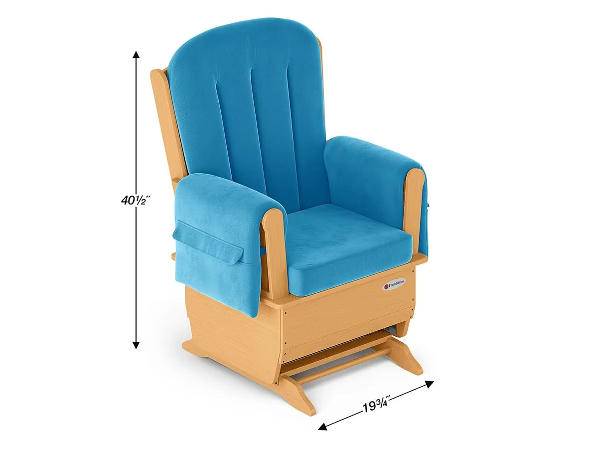 Classroom-Safe Glider Rocker - Blue Microfiber - US 3442