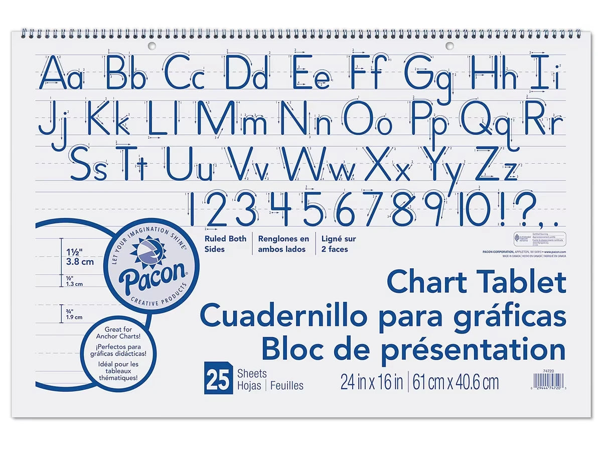 1 1/2" Ruled Chart Tablets - US 4503