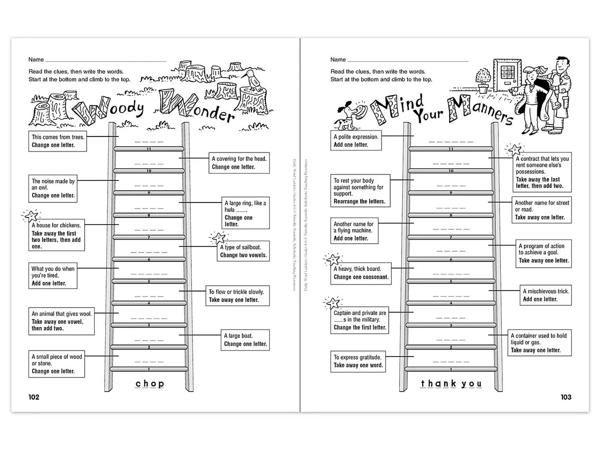 Daily Word Ladders Workbook - Gr. 4-6 - US 9320
