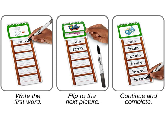 Write & Wipe Word Ladders - Vowel Sounds - US 1626