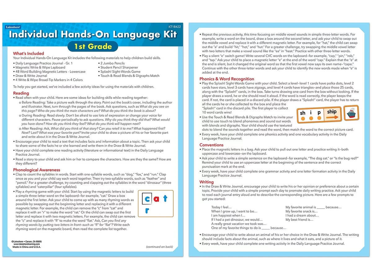 Individual Hands-On Language Kit – Gr. 1 - US 4722