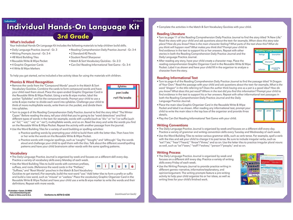 Individual Hands-On Language Kit – Gr. 3 - US 3894