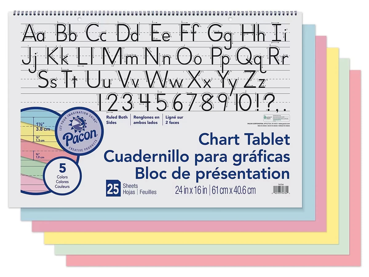 Pastel Ruled Chart Tablet - US 3256