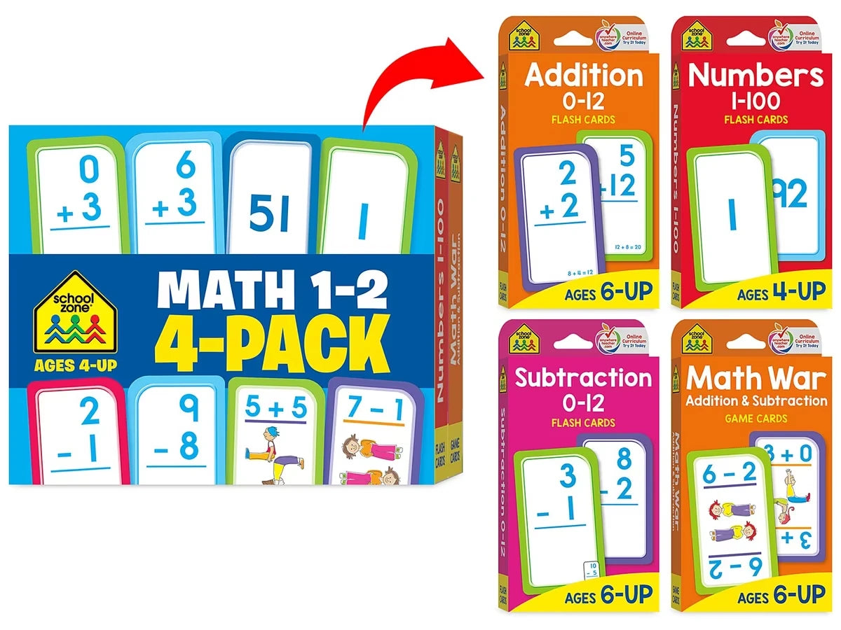 Math Skills Flash Cards - Set of 4 - Gr. 1-2 - US 5403