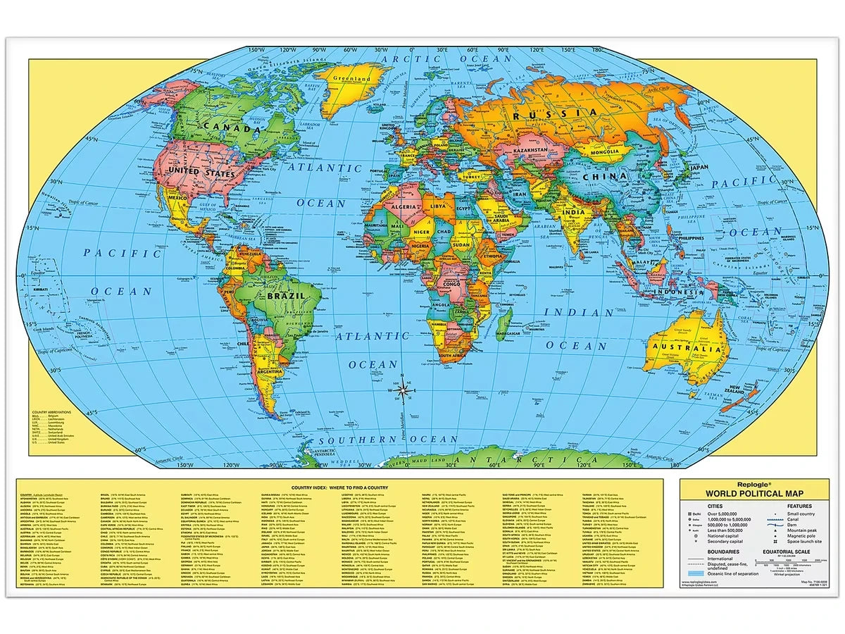 Write & Wipe World Wall Map - US 4202