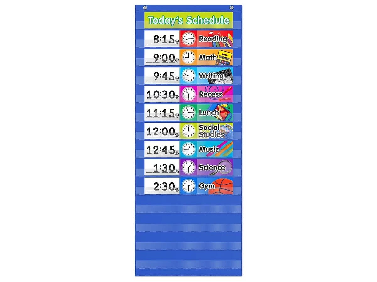 Write & Wipe Daily Schedule Pocket Chart - US 6685