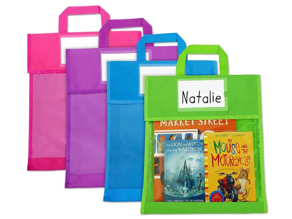 Neon Sort & Store Book Totes - Set of 4 - US 1234