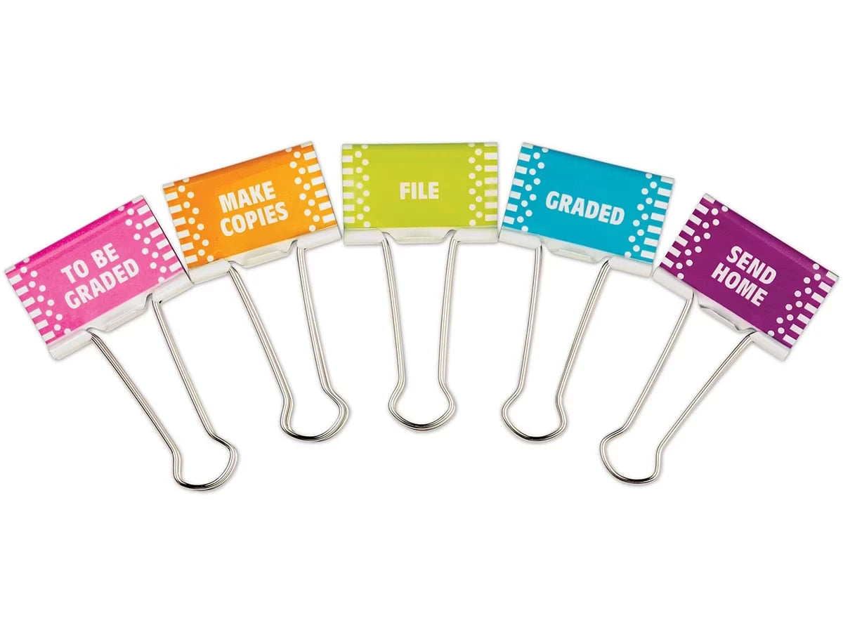 Colorful Classroom Management Large Binder Clips - US 8651