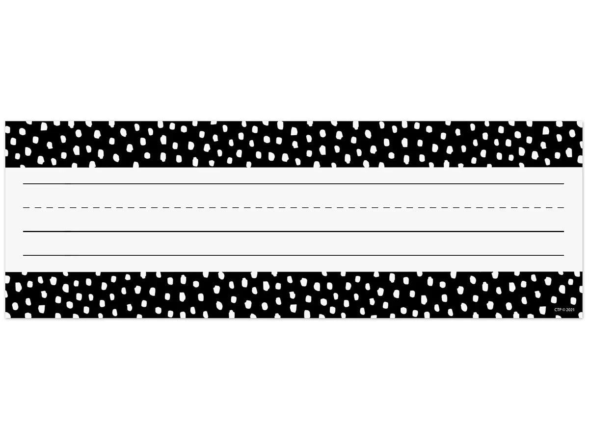 Black & White Messy Dot Nameplates - US 4299