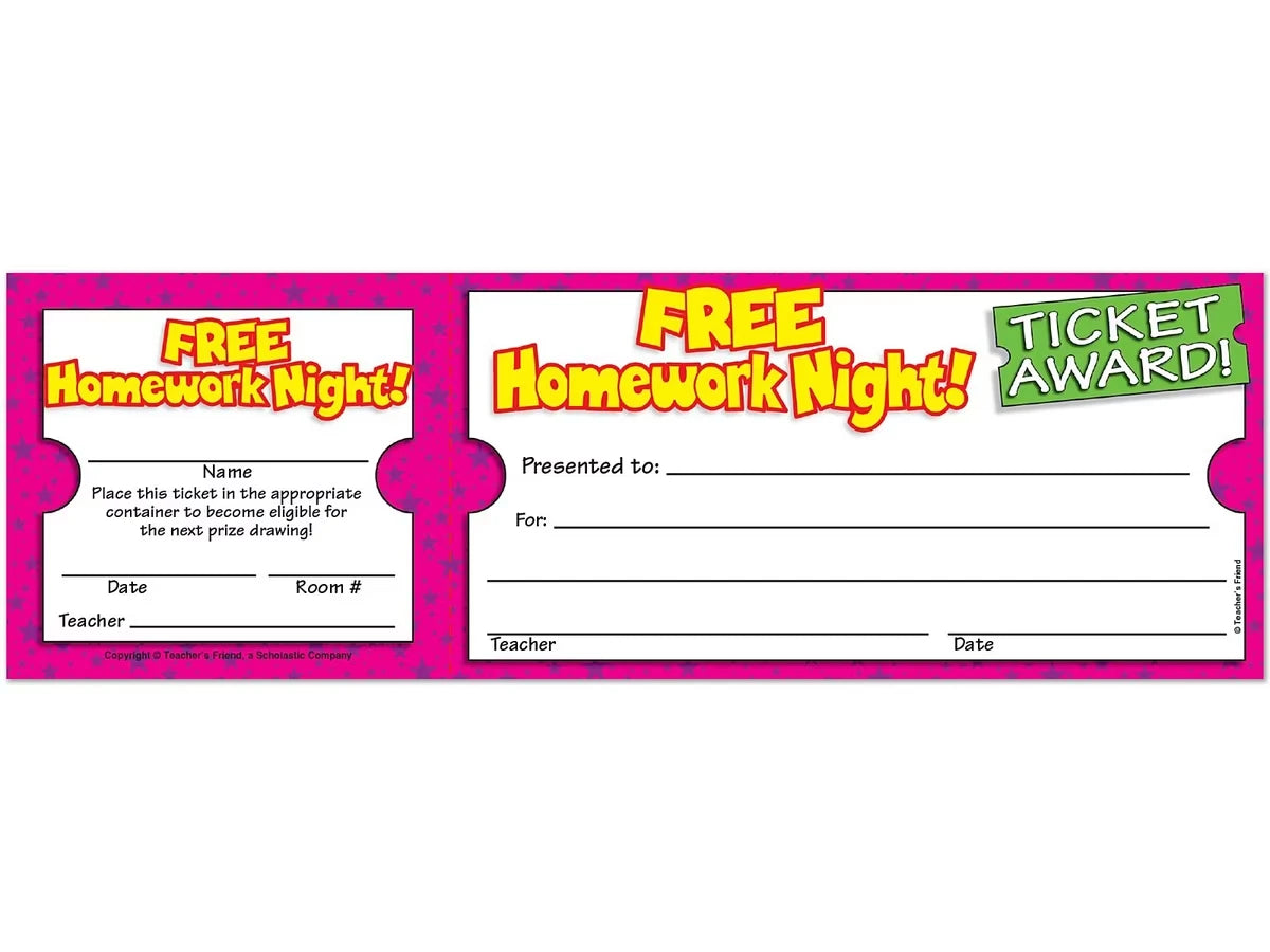 Free Homework Night Ticket Awards - US 5851