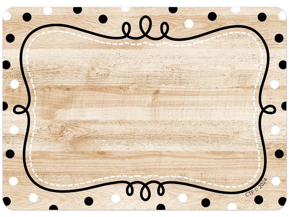 Loop-De-Loop Polka Dot Wood Name Tags - US 5894