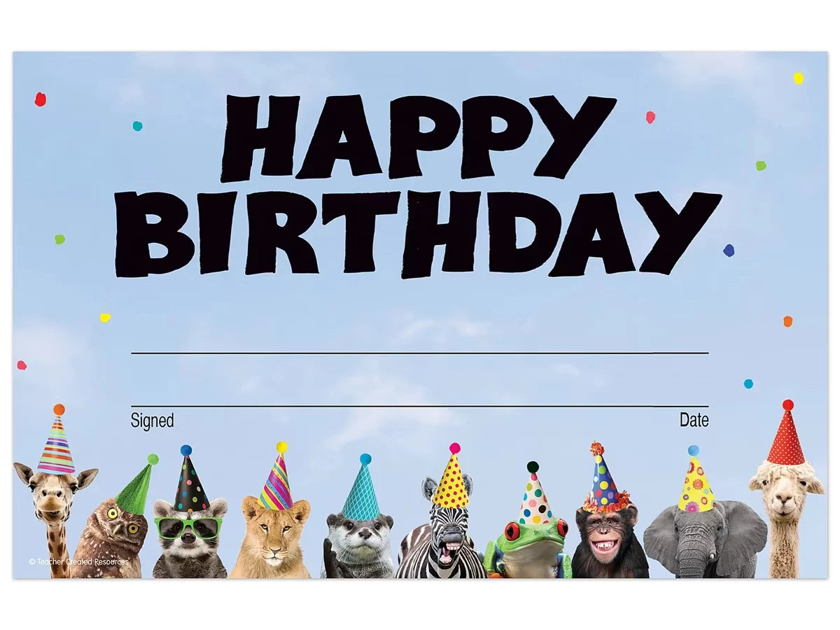 Go Wild Animals Birthday Certificates - US 6215