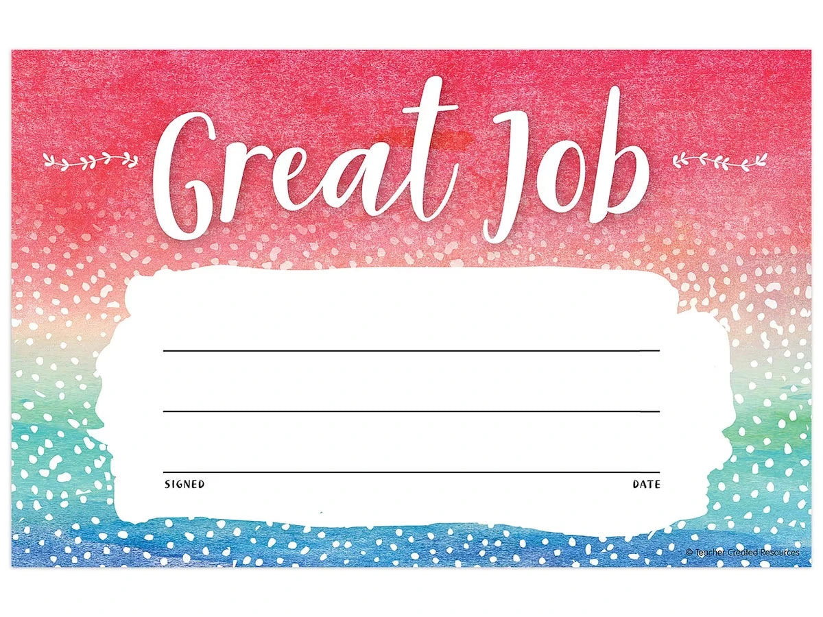 Watercolor Great Job! Awards - US 8380