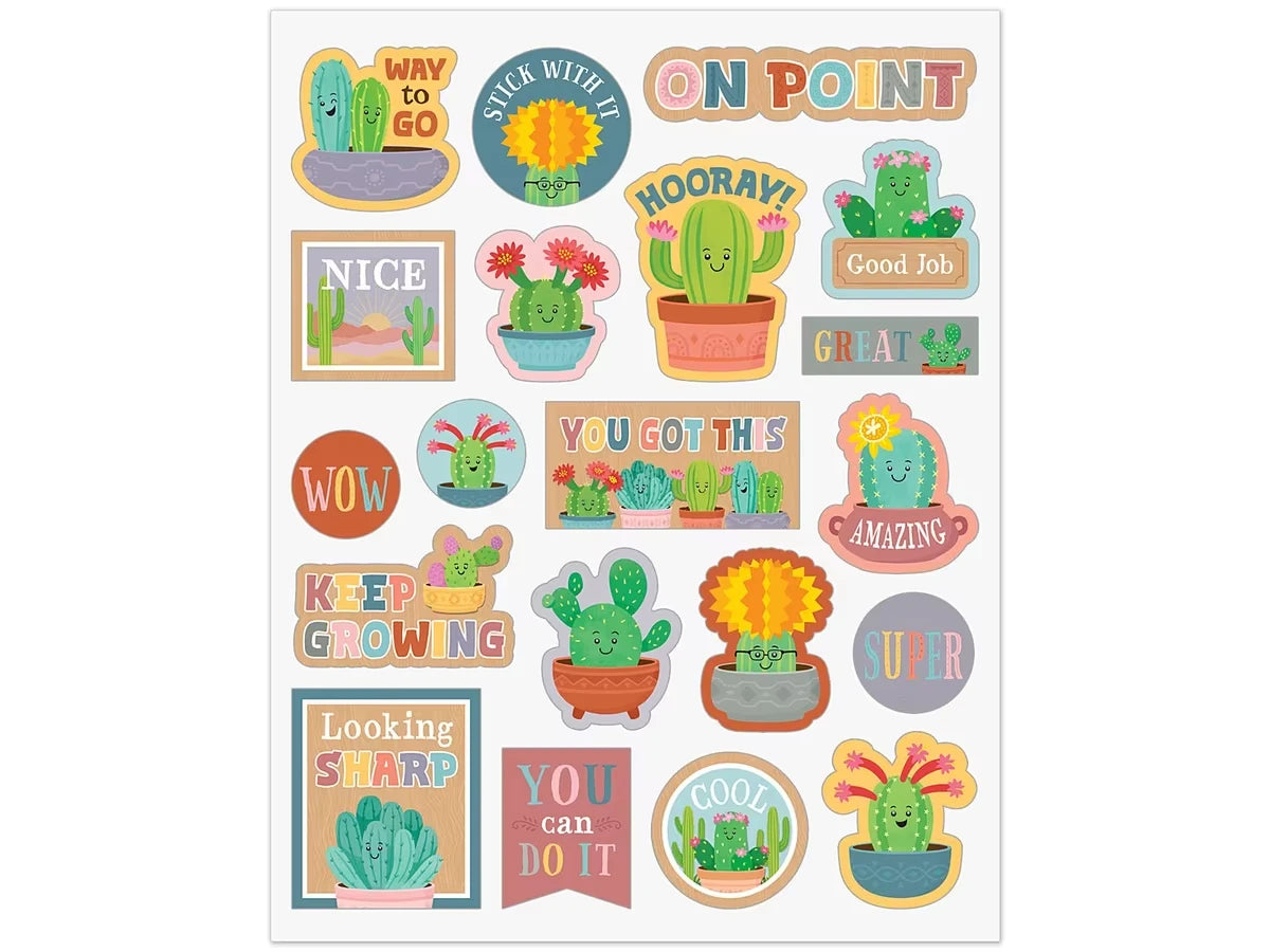Happy Cactus Crew Motivational Stickers - US 7158