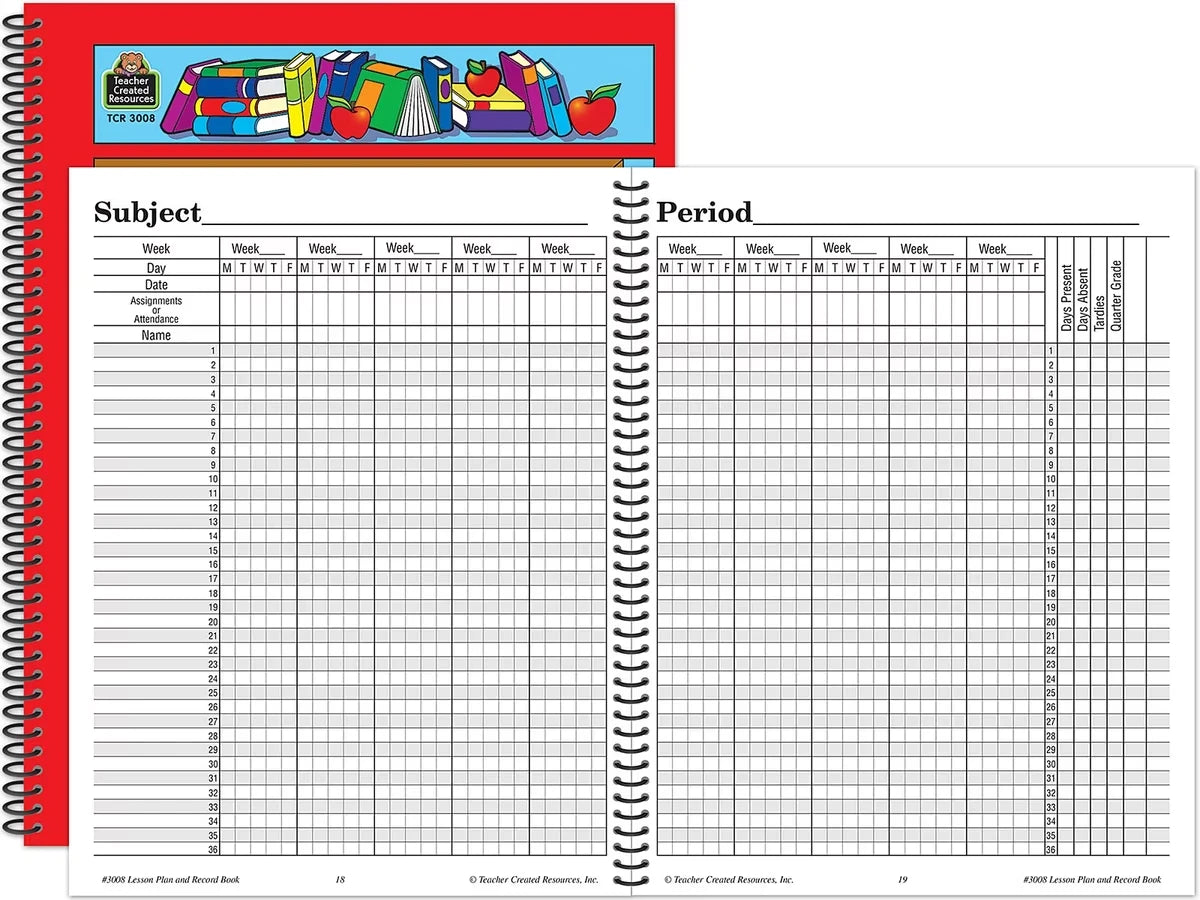 Classroom Lesson Plan & Record Book - US 6402