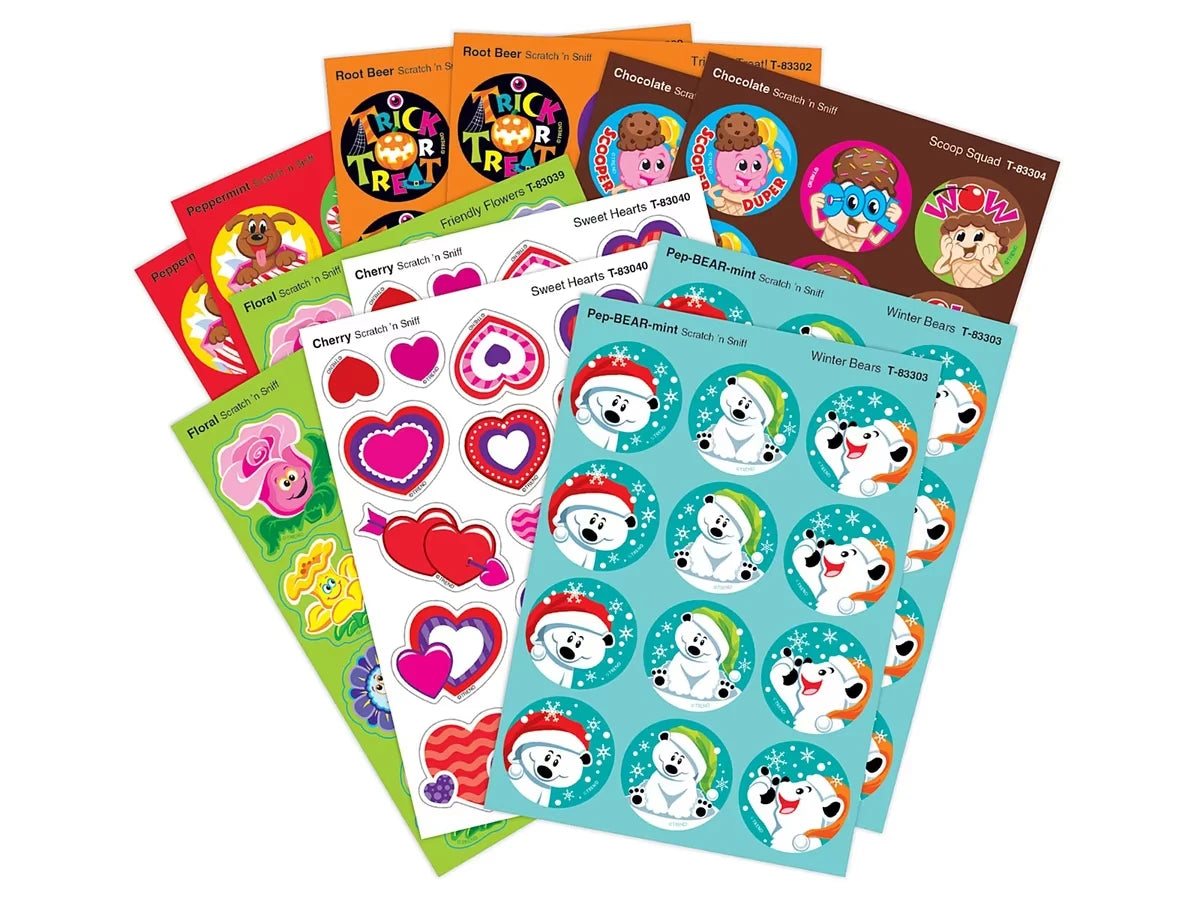 All-Year Cheer Scented Motivational Stickers - Variety Pack - US 7696