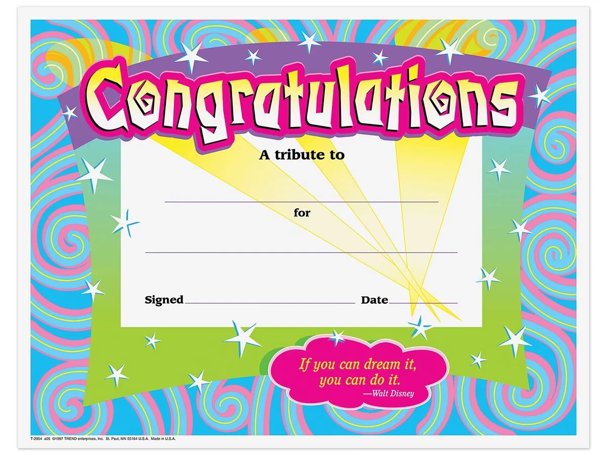 Colorful Congratulations Awards - US 8275