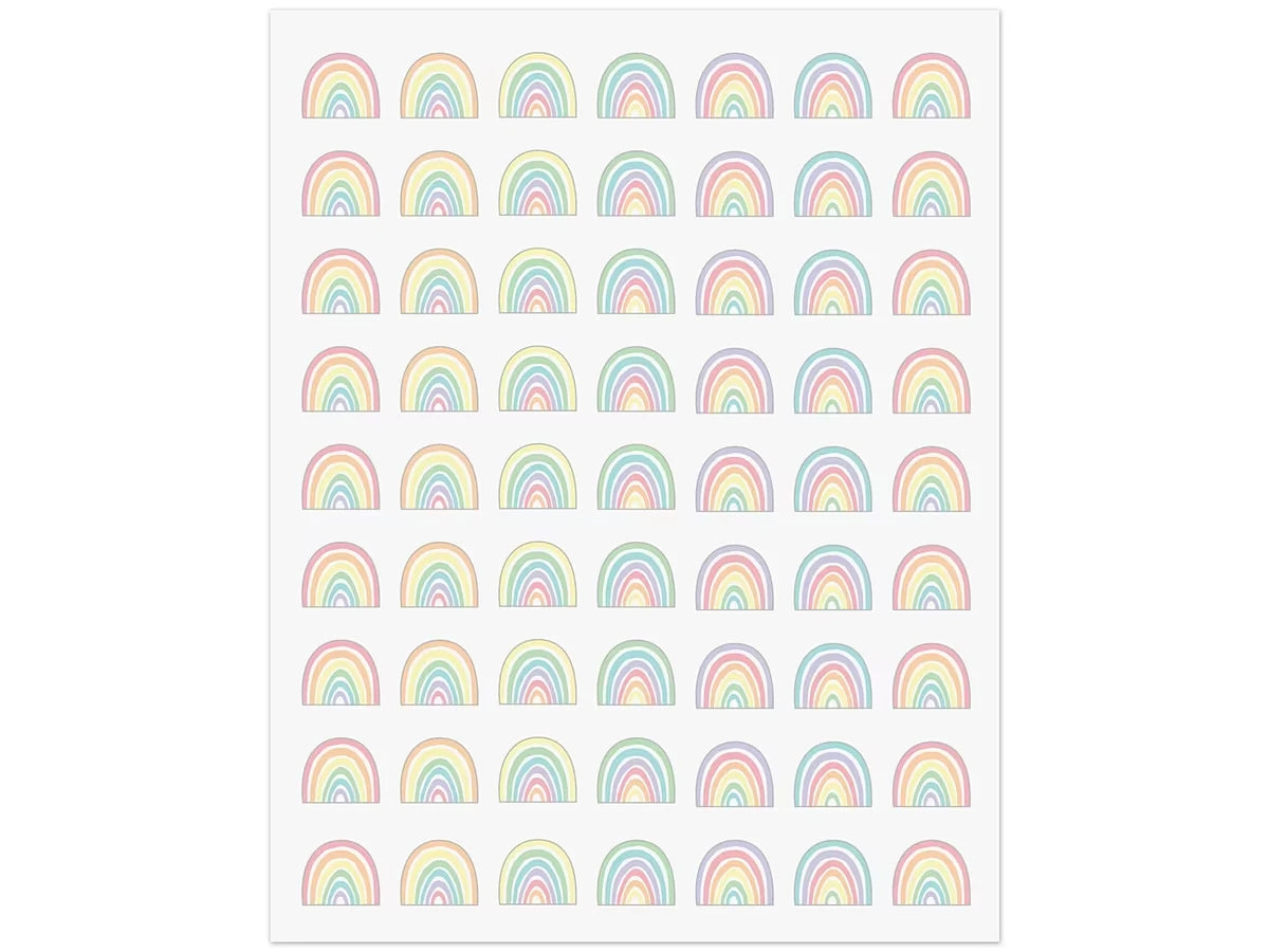Pastel Pop Rainbow Mini Stickers - US 8053