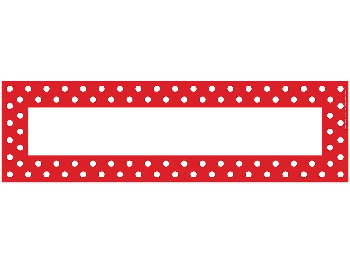 Red Polka Dot Double-Sided Nameplates - US 5734