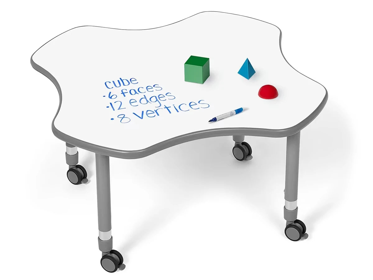 Flex-Space Write & Wipe Mobile Clover Table - US 6002