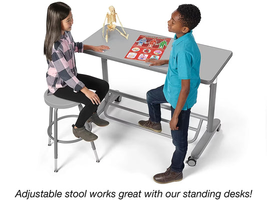 Flex-Space Height-Adjustable Stool - Gray - US 1485