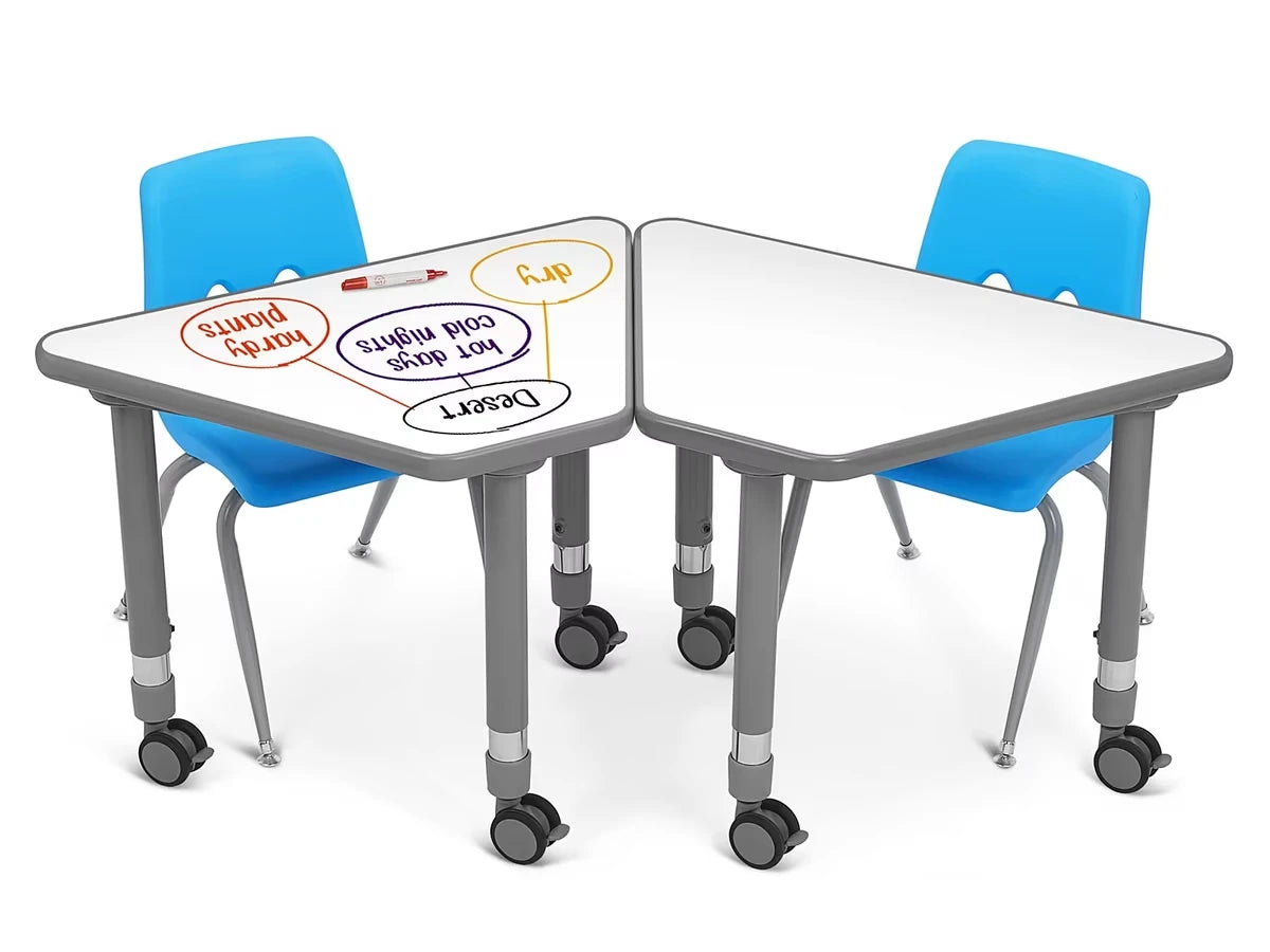 Flex-Space Write & Wipe Mobile Wedge Student Desk - US 4407
